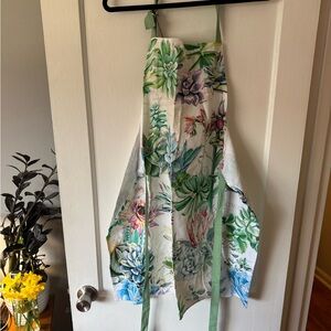Michele Green and Blue Succulent Apron